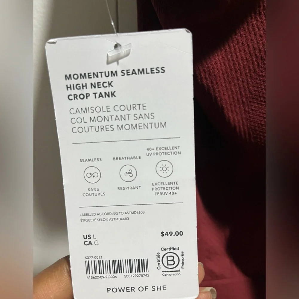 Athleta Momentum Seamless Crop Tank - Size L - Picture 6 of 6